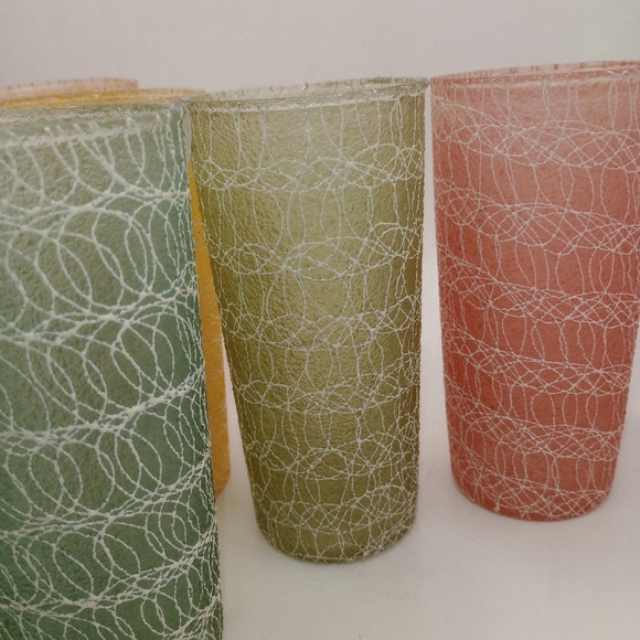 Set of 5 Vintage Spaghetti String MCM Glasses - Picture 3 of 13